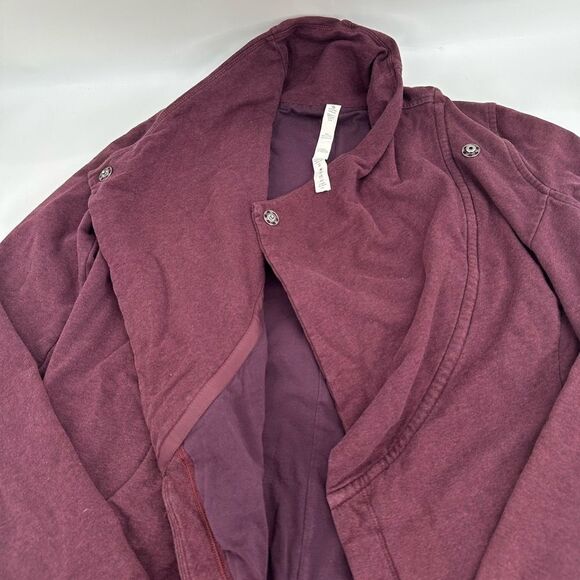 Lululemon Heathered Bordeaux Drama Purple Maroon That’s A Wrap Snap Jacket 6 - Picture 5 of 10